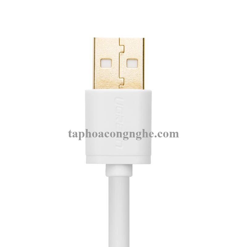 Ugreen 30131 0.5M màu Trắng Cáp 2 đầu USB 2.0 vỏ nhựa PVC US102 30030131